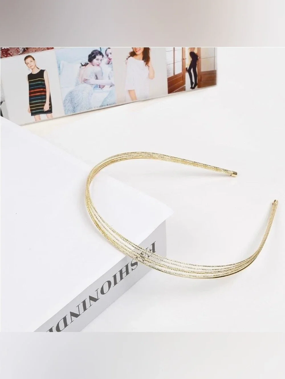 Gold Multi-Band Women’s Headband - Elegant Layered Design BNIB